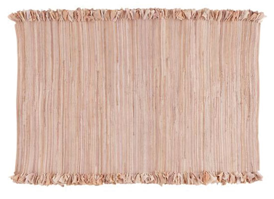 
Ribbon Cutting Fringe Rug, $69.
